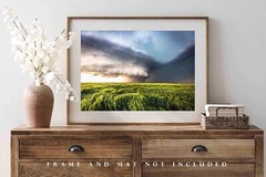 Storm Photography Print: Kansas Supercell Thunderstorm Extreme Weather Picture