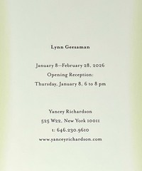 Lynn Geesaman (1938-2020) Art Show Announcement Card 2026 Yancey Richardson NYC