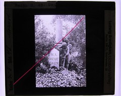Mozart Wolfgang Amadeus grave old glass picture 8.5 x 10 cm