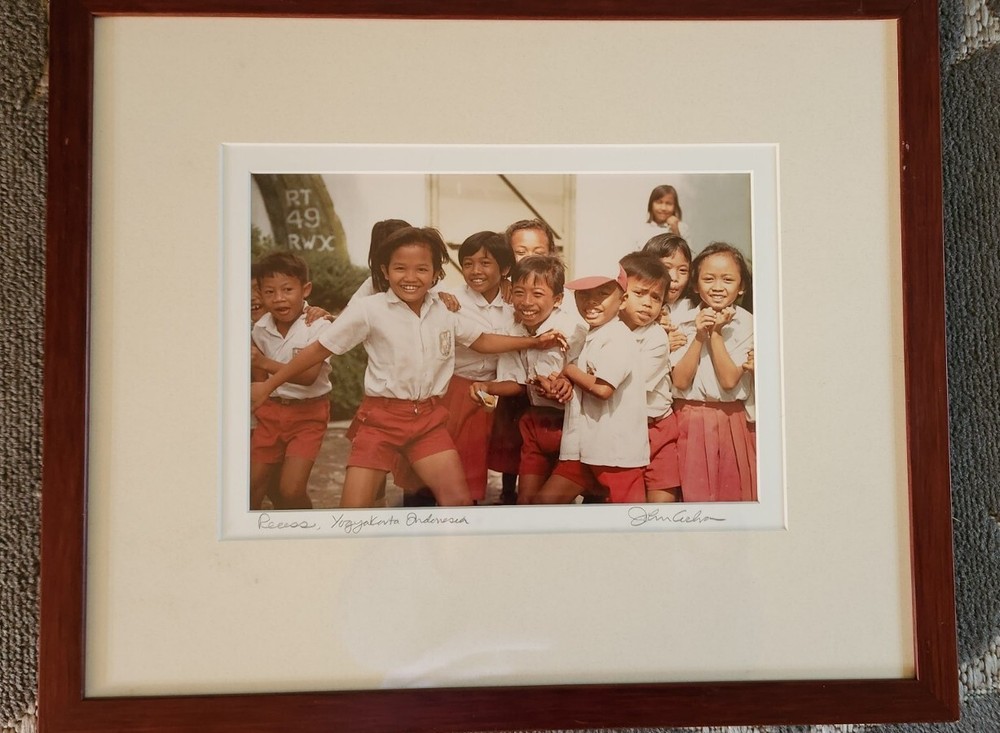 Vtg BOLINESE «RECESS» Signed Art Photograph ’94 14×17 framed size John Carlson