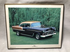 Power Graphics 1955 Chevy Bel Air «Teaser» 8×10 Picture On Wood #1804 1984 RARE