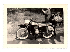 Photo Vintage Old Motorcycle Vintage MZ ES 150 Motorcycle Old Photograph 1954