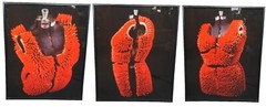 1993 Janet Biggs «Lipstick Dress» Cibachrome Triptych Photographs 108″