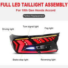 LED Taillight Assembly for 10Th Gen Honda Accord 2018 2019 2020 2021 2022 Smoke