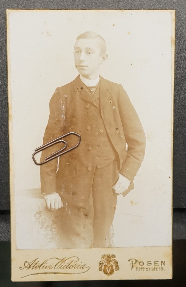 Photo Portrait CDV KAB Young Teen Poses Poland Suit Picture Old Victoria
