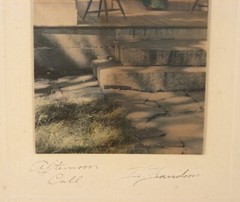 David Davidson Original Hand-Colored Photo «Afternoon Call» Framed 10×16″ ~1910s