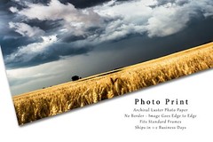 Country Photography Print – Picture of Storm Clouds Over Wheat Field in Kansas