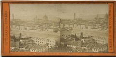 Italy Florence Panorama C1870 Photo Stereo FOTOGRAFIA ROMANA Vintage Album