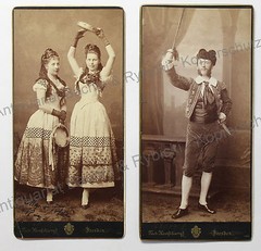2 photographs Hanfstaengl Dresden 1885 portrait Ernst v. Seydewitz & wife Ella