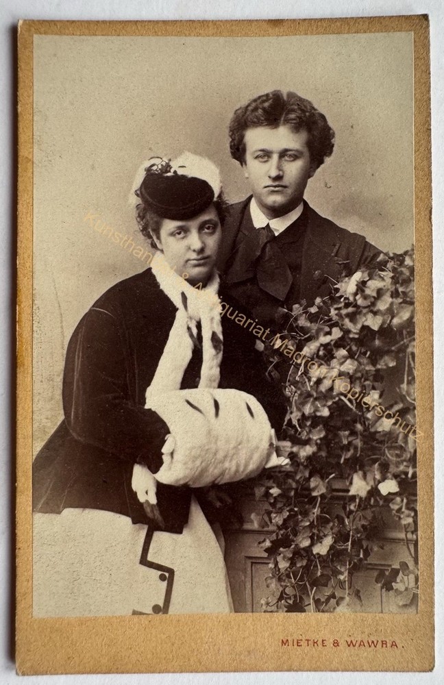 orig. CDV photo photograph picture old around 1870 actor Ernst Hartmann woman Vienna