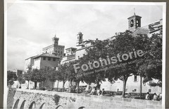Photo San Marino Italy 1950s Old Town Towers City View Cars People Street