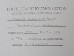 «Merced River» Original JOHN SEXTON Signed Photograph 11×14/ 16×20 Framed