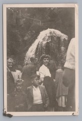 Tourists at Blackbird Fall Saxon Switzerland 1949 – Old Photo 1940s