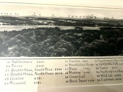 JB Kahill~1924~RARE MAINE B&W Panorama & Diagram~Mountains~Ski Resorts~ Framed