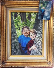 «Family Heirloom» – Hand Painted Photograph NEWLY CUSTOM FRAMED Giclee on Canvas