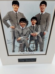 Beatles 1964 Signed Color Print Plaque Dbl Matted Unframed 14×11