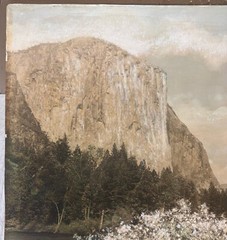 Antique ‘Gates of YOSEMITE El Capitan’ Hand Colored MAMMOTH ALBUMEN Photograph