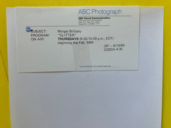 Morgan Brittany «Dallas» original vintage press headshot photo w/snipe CAPTION