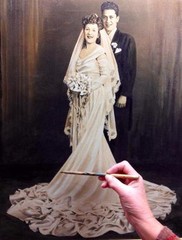 «Family Heirloom» – Hand Painted Photograph NEWLY CUSTOM FRAMED Giclee on Canvas