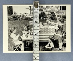 Kids In Backyard Playing Store, 1960 Fotofolio Art Photo Print Card 4.25”x6”