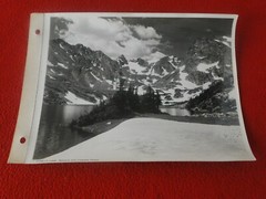 Vintage 1930s/40s Colorado Linen Backed Silver Gelatin Photo Isabelle Lake