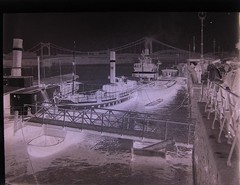 Cologne Rhine Boat Dock Steamship Unique Historic Glass Negative