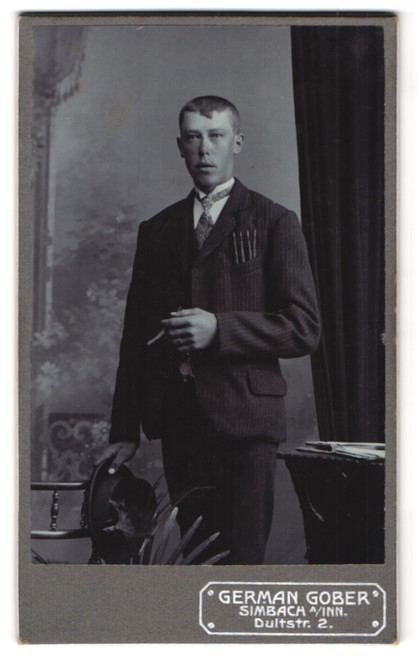 Photograph German Gober, Simbach a/Inn, Dultstrasse 2, portrait young man in