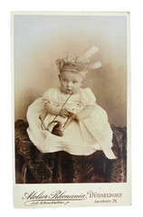 Photography CDV Photo Small Child With Federmütze Picture Antique Fashion 1900