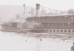 great old negative paddle steamer Leipzig