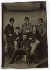 Exceptional original tintype: dapper young men, smokers, gay interest c. 1860-80