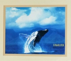 Vintage Solid Oak Picture Frame w/ Art Photo Print Ocean Hawaiian Humpback Whale