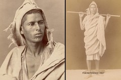 Rare albumen portrait by Jean Geiser: handsome young man, Kabyle c. 1880