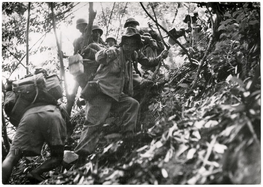 Vietnamkrieg. Truppen nahe Laos, Orig.-Pressephoto, von 1954