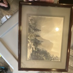 Boysen Signed Yosemite Sepia Landscape Photo Print, Matted & Framed, Nature