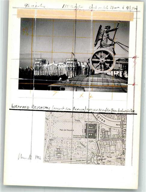 39993947 – 1000 Berlin Mitte Christo Art Object Enveloped Reichstag Quadriga