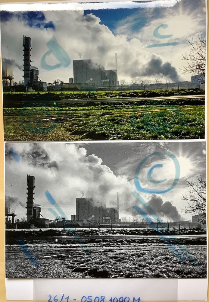2x Photo Zeitz Industry 30x20cm Print 2014 each B/W and Colour