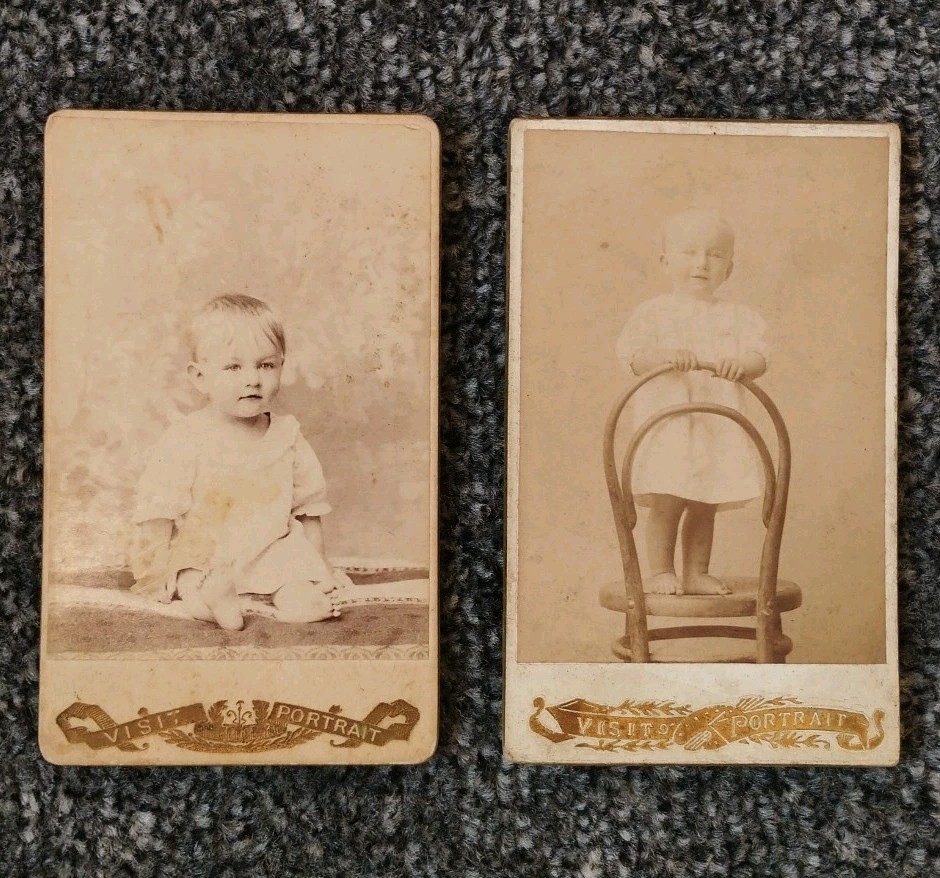 CDV Photo Children, 1908. Child. Girl. Vintage photo of a girl. 2