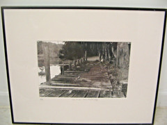 FRAMED MATTED PHOTOGRAPHY Old Dock Cross Creek 16 x 20 A/P by Larry Santucci