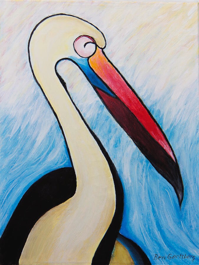 Pelican And The Sea 4 12″x16″ Fine Art Print, Bird Art