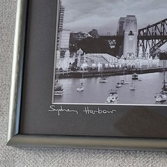 Framed Art Panoramic Photography Sydney Harbour Opera House Bridge VINTAGE 90s