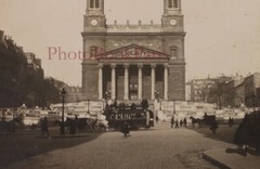 France Paris Église Saint-Vincent-de-Paul Omnibus C1900 Photo Stereo Vintage
