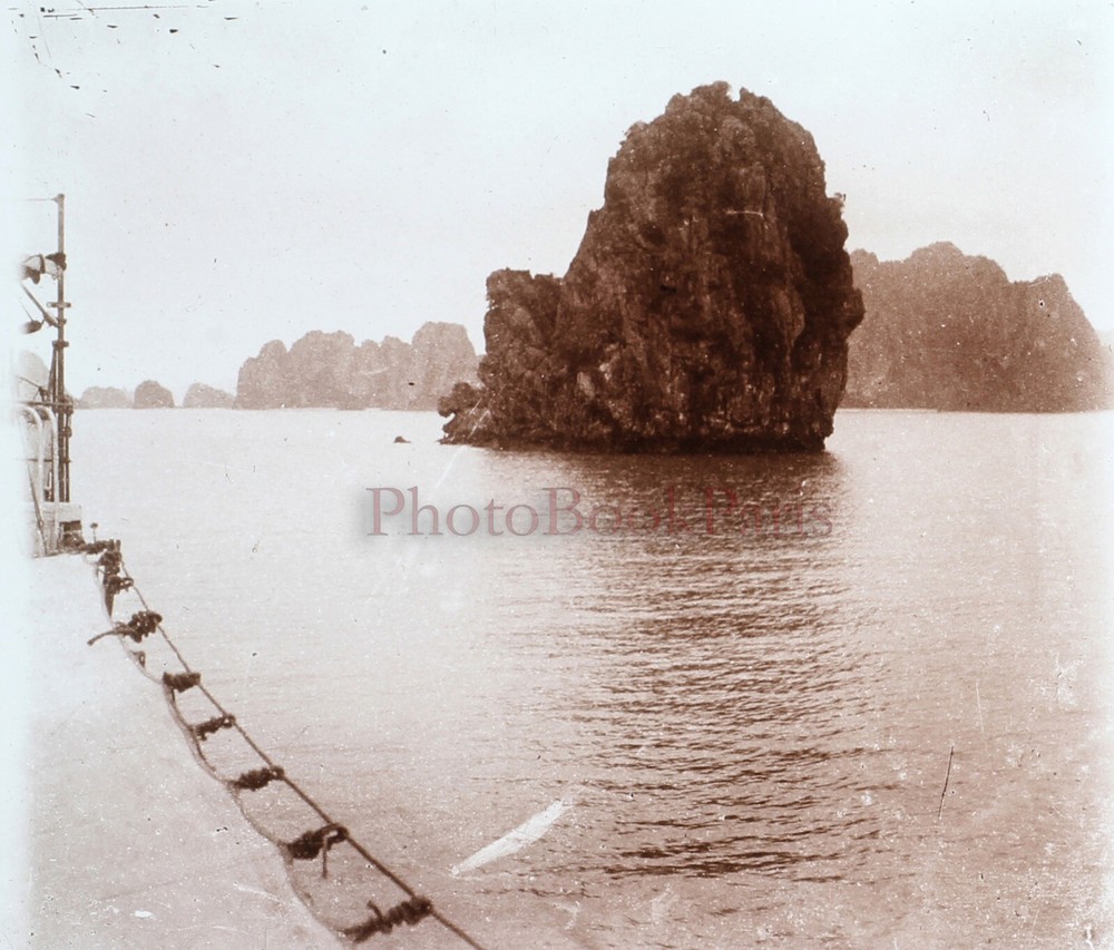 Vietnam Bay Of Halong C1920 Photo Glass Plate Stereo Vintage V42L18N