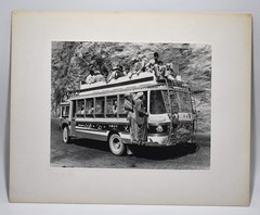 Vintage James W. Howlett Photograph, Focusing on a Group of People on a Bus