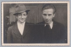 Beautiful Portrait of 2 Boys in Postwar 1949 – Vintage Photo 1940s
