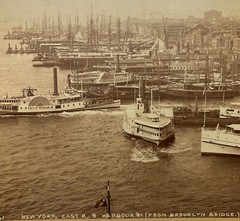 Antique John S Johnston ‘NEW YORK East River from BROOKLYN BRIDGE’ Photograph
