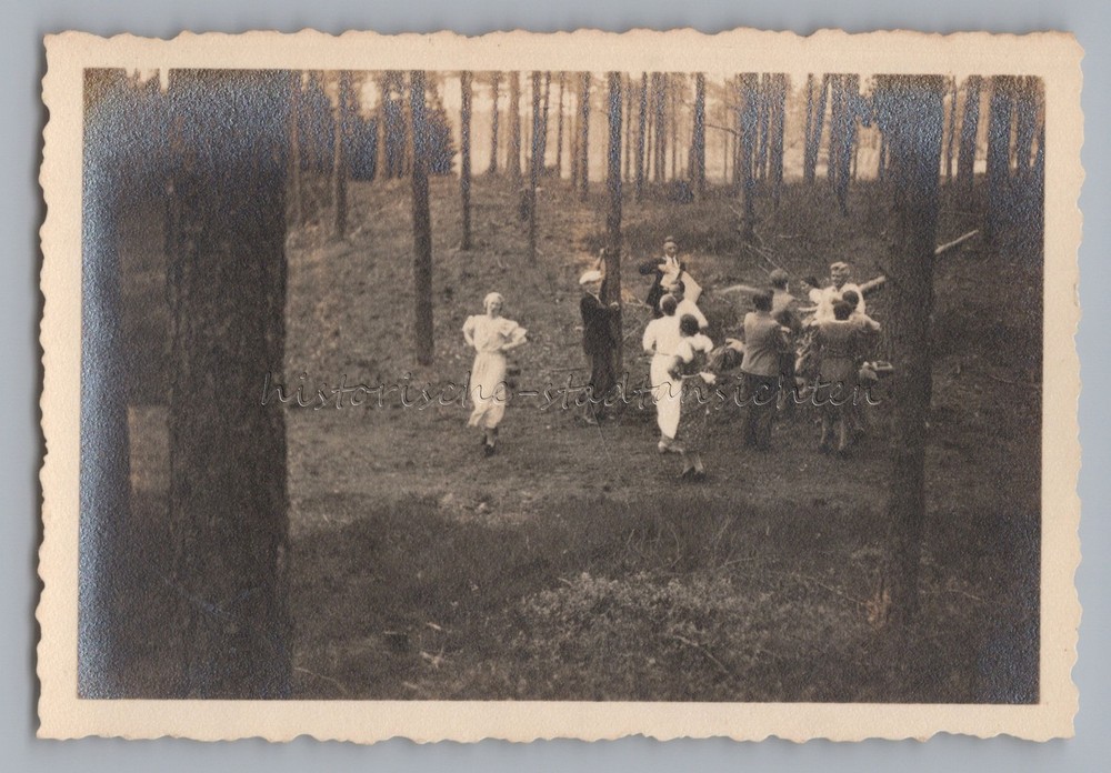 Men and Women Dancing in the Woods – Vintage Photo 1930s 1940s