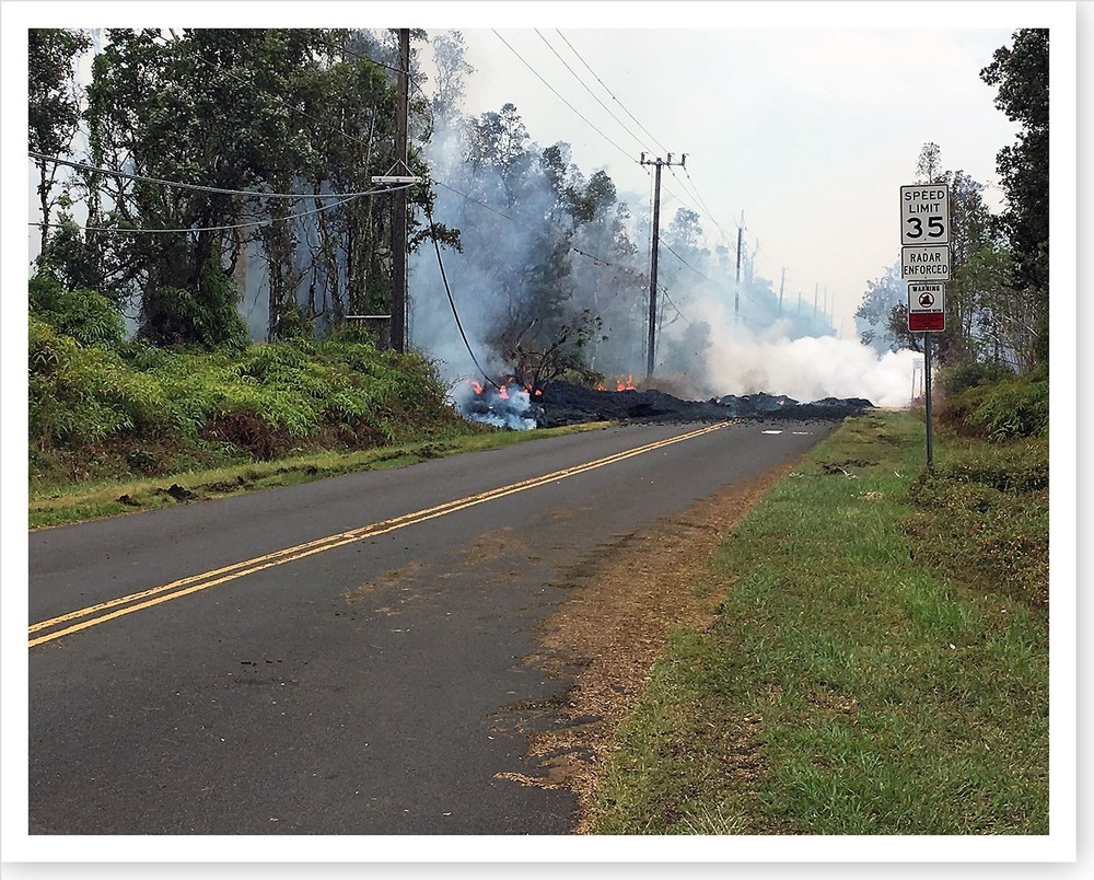 Leilani Street Fissure 13 Eruption Kilauea Volcano 2018 Silver Halide Photo