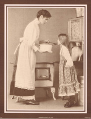 NEWLY FOUND! HENDRICKSON B&W SEPIA PHOTO PRINT Daughter Tasting Mom’s Food 11×14
