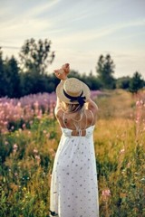 Digital Image Picture Photo Pic Wallpaper Background Woman In A Dress In Field