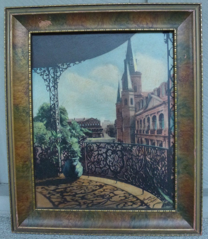 Vintage Original C Bennette Moore Hand Colored Photo Shadows Of Old New Orleans